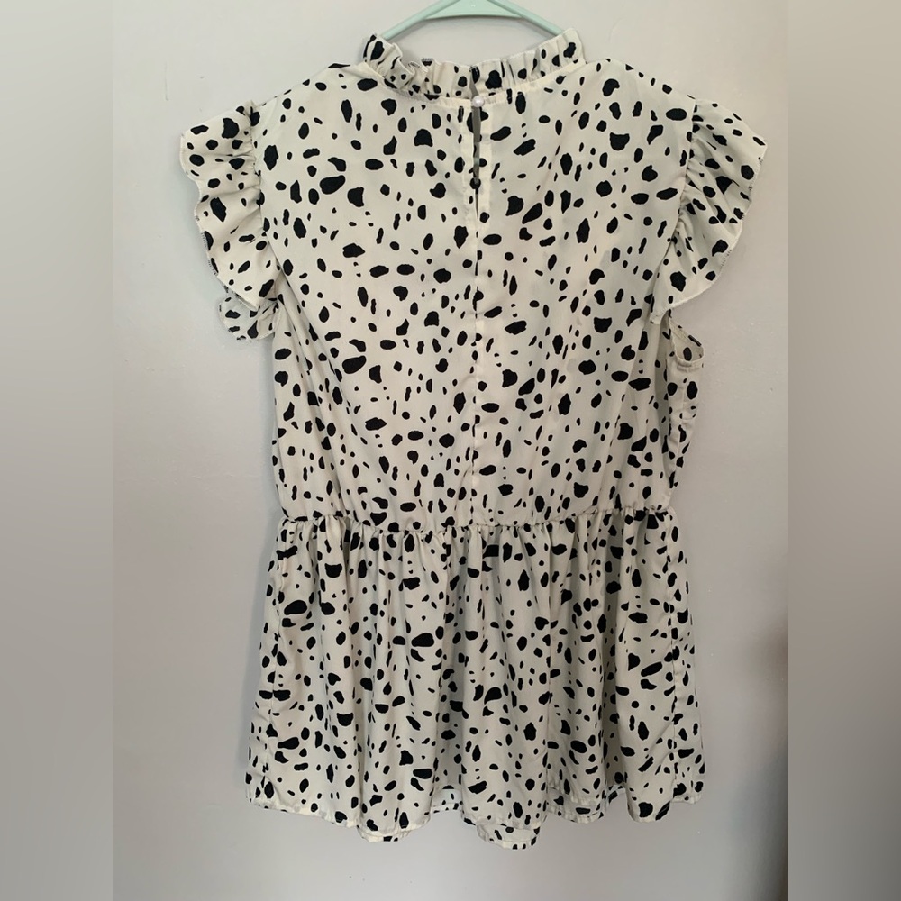 SHEIN Curve , 1XL , Dalmatian print peplum blouse - Picture 4 of 4